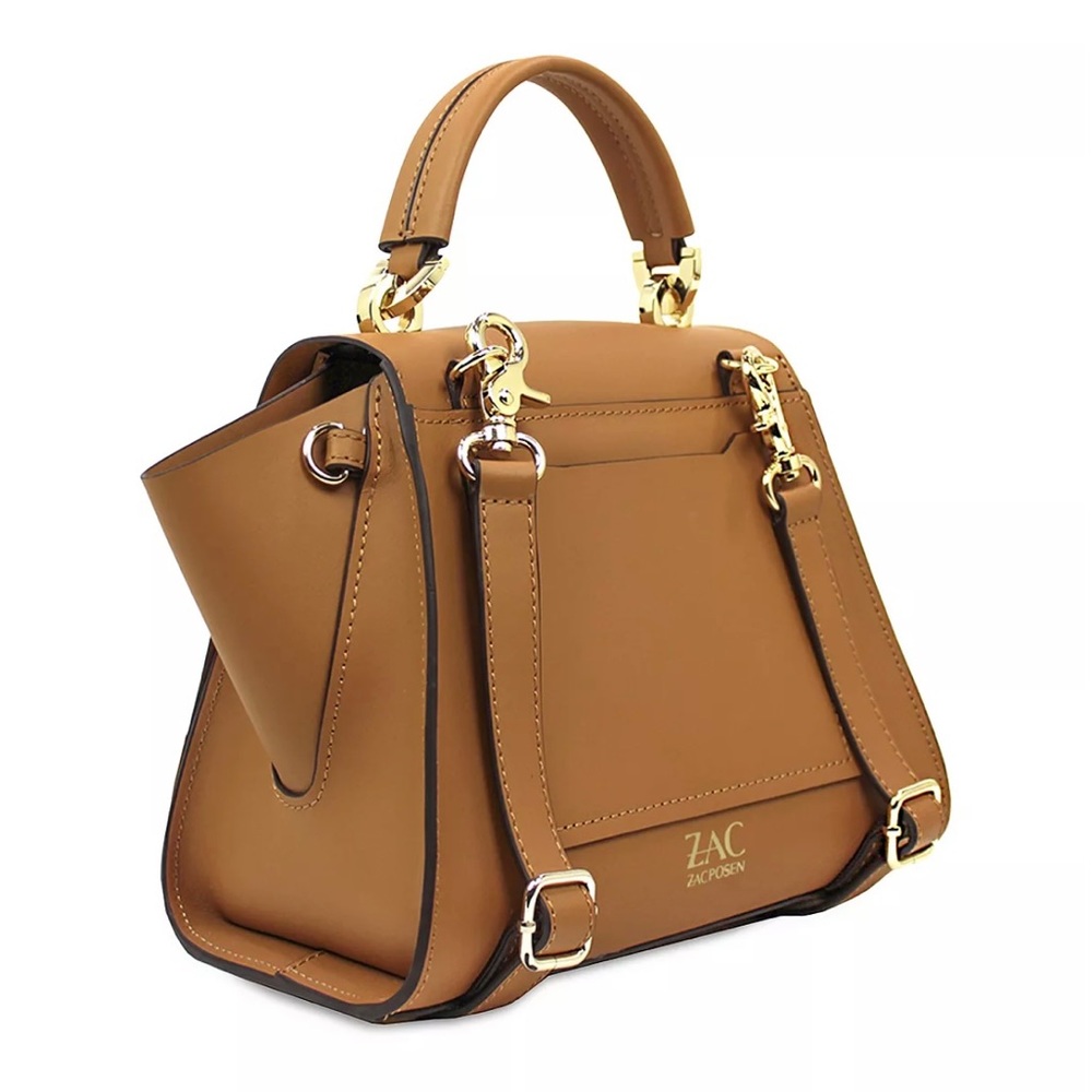 ZAC Zac Posen Eartha Iconic Top Handle Convertible Leather Backpack in Camel